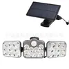Lámpara de Pared Solar de Tres Cabezales con 333 LEDs Integrados, Lámpara Solar de Cuatro Cabezales para Exteriores con Sensor de Movimiento Humano, Múltiples Cabezales para Patio