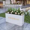 Combinación de jardinera de hierro forjado para exteriores, combinación de partición municipal para calle comercial, macizo de flores, departamento de ventas de cafetería, canaleta de flores de acero inoxidable