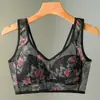 Bestseller transfronterizo: Sujetador inalámbrico estampado talla plus, de soporte y cómodo, camiseta sin mangas de malla transpirable, hermoso diseño en la espalda, estilo delgado para personas de mediana edad y mayores