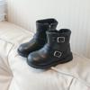 Botas Curtas de Princesa para Meninas 2026 Outono e Inverno Novas Botas Estilo Coreano Versáteis para Crianças Pequenas com Zíper Lateral