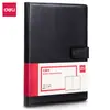 Capa de Couro Deli 3301 Simples de Negócios High-End Caderno Magnético com Fecho 120 Páginas Caderno de Escritório e Estudo