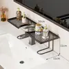 Estante vertical para almacenamiento de grifos para baño del hogar, organizador de lavabo sin taladro, organizador de cosméticos