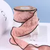 Fita de renda tramada com fio enrugado, laço de fita, acessórios de cabelo, material DIY, flor, embalagem de presente, fita de fio rabo de peixe