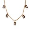 Collar de Diseño Nicho de Celebridad de Internet de Moda Europea y Americana Acero Inoxidable Chapado en Oro Rectangular Gota de Agua Zircón Gota de Aceite Collar con Colgante para Mujer
