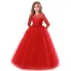 Vestido Infantil Más Vendido de Amazon con Mangas Largas, Adecuado para Edades 3-14, Vestido de Dama de Honor, Suministro Transfronterizo, Vestido de Princesa Europeo y Americano