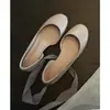 Zapatos Planos para Mujer Chuyuji Estilo Retro Francés Rojo Poco Profundos Slip-On Moda Versátil Punta Redonda