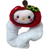 Lindo pasador de pelo de peluche de Manzana Kitty con Lazo Dulce, Accesorio de Cabello de Dibujos Animados Versátil para Niñas