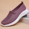 Zapatos de Malla para Mujer Verano 2025 Para Mediana Edad y Mayores Sin Cordones Antideslizantes Suela Suave Zapatos de Madre Temu Ligeros Casuales