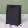 Bolsas de Regalo de Papel Negro para Venta al por Mayor Transfronteriza, Bolsas para Empaquetar Joyería, Bolsas Tipo Tote Negras Listas para Usar, Productos Exquisitos Suministrados Directamente por los Fabricantes