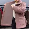 Comercio exterior de fábrica transfronteriza forro polar engrosado imitación piel de cordero abrigo largo cálido para mujer algodón acolchado piel