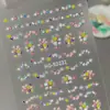 Adesivos de Unha Florais Frescos Transfronteiriços 3D Dopamina Coloridos Flores Pequenas DIY Relevo Adesivos de Unha Modelo Hg