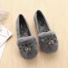 T31 Huidong Yixinda Sapatos de Algodão Estilo Outono Inverno Feminino para Uso Externo com Forro de Lã, Mocassins Planos para Gestantes, Salto Baixo com Forro de Lã para Aquecimento