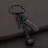 Venta Caliente Transfronteriza Lavado, Corte y Secado Llavero de Aleación Tijeras de Peluquería Secador de Pelo Peine Colgante para Llavero de Coche