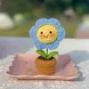 Em estoque transfronteiriço Amazon novo feito à mão crochê fofo girassol girassol lã planta em vaso decoração ornamentos
