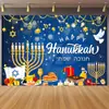 Amazon Transfronteiriço Hanukkah Judaico Castiçal Banner Decorativo Tecido de Fundo Fotografia Suprimentos de Festa Tecido de Fundo