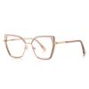 Lentes anti-luz azul 3154 Viento frío nórdico dorado TR montura óptica de moda para mujer espejo plano multifacético transfronterizo