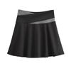 Falda corta de verano para mujer, estilo europeo y americano, sexy, con cintura en contraste de color, corte A, deportiva
