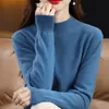 Suéter de malha feminino, camada base outono e inverno, suéter interno feminino, camada base de malha, suéter feminino de gola alta cruzada de manga longa