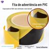 Fita de Advertência de PVC Atacado, Fita de Marcação Amarela e Preta para Zoneamento de Canteiro de Obras e Oficina, Posicionamento 5S, Alta Adesão, Resistente ao Desgaste, Fita de Chão