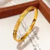 Tienda de oro con pulsera auspiciosa de hielo roto de tres caras color oro anillo liso de oro roto pulsera cerrada para novia