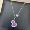Collar de calabaza Kirin con colgante de calcedonia roja de alta calidad, cadena de clavícula de oro rosa de 18 quilates, directo de fábrica, generación en vivo.