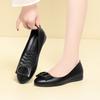 Zapatos de Mamá Dropshipping para Medianos y Ancianos, Zapatos Planos Cómodos para Ancianos, Zapatos Individuales de Primavera y Otoño con Hebilla Cuadrada de Suela Blanda, Zapatos de Mujer de Superficie Suave con Boca Baja