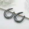 Pendientes de C-shape de Moda con Sentido de Diseño de Nicho para Mujer, Pendientes de Botón Versátiles y Modernos, Pendientes de Botón Geométricos, Joyería de Oreja Exquisita y Elegante para Mujer