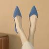 Lindos Sapatos de Salto Agulha Apontados para Mulheres, Couro Macio com Solado Super Macio, Sapatos Rasos Clássicos de Jeans Versáteis com Solado Macio