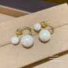 Pendientes de Moda de Aguja de Plata 925 con Cubos de Perla de Venta Caliente Pendientes Dulces de Nicho de Gama Alta Pendientes de Diseño Exquisito