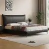 Estilo Crema Lujo Ligero Moderno Cama Cama de Cuero Dormitorio Principal Extremadamente Simple Moderno Doble Celebridad de Internet Cama con Almacenamiento Integrado para Niños