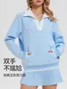 Sudadera Deportiva Caijue Europea y Americana Nueva con Media Cremallera para Mujer, Polo Casual Holgado, Traje Deportivo de Tenis