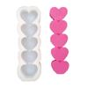 Molde de Silicona para Vela Aromática de Cinco Corazones Consecutivos Transfronterizo Adornos de Yeso de Cinco Corazones Consecutivos Molde para Hornear Pastel
