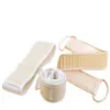 Tira de sisal de doble cara para espalda larga, toalla de baño, limpieza profunda, exfoliante, cinturón con cordón, masaje, frotador de espalda para baño