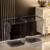 Inodoro de alta gama gran capacidad cubo nuevo lujo ligero 2025 cubo de basura doméstico dormitorio sala de estar cocina transparente