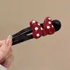 Elegante Pinza de Pato Roja con Lazo para Mujer, Pinza para el Pelo de Línea Única de Nuevo Estilo de Alta Gama 2025 para la Parte Posterior de la Cabeza, Pasador