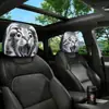 Funda de reposacabezas de coche de dibujos animados linda, funda de cojín de coche de animales, funda de almohada para cuello de coche suave
