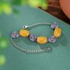 Pulsera de plata de ley S925 con diseño de fideos de huevo y cera de abejas, esmalte rojo sureño, con diseño de ciervo, personalizada y a juego.
