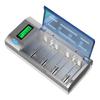 Cargador de batería Ni-MH n.° 5 n.° 7 de 1,2 V con pantalla LCD inteligente y calibre europeo, cargador AA/AAA al por mayor