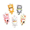 Pingente Mini Gato de Resina Fofo e Fofo Pingente DIY Brincos Feitos à Mão Colar Chaveiro Acessórios de Joias