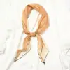 [Mitad Red y Mitad Hilo] Bufanda Pequeña de Seda con Patrón de Diamantes Primavera y Verano Bufanda Ins para Mujer Larga Versátil Bufanda Pequeña Coreana Lazo para Bolso