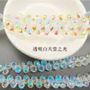 Cuentas Sueltas de Cristal Electrochapado Cuentas Aurora AB con Agujero Horizontal Accesorios para Pulseras DIY Cuentas de Vidrio Más Vendidas Cristal Fino Cuentas de Fresa