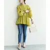 Estilo Japonês 2026 Primavera Novo Design Irregular Solta Camisa Feminina Proteção Solar Top Algodão Puro Blusa Feminina