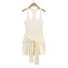 25 Nuevos Estilos de Verano Estilo Europeo y Americano Cinturón de Cintura Tirantes Cintura Diseño de Cuello Cuadrado Vestido Chaleco