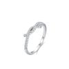 Anillo de Plata de Ley s925 de Lujo Ligero para Combinar con Todo para Mujer Coreano ins Geométrico Micro Diamante Anillo para el Dedo Índice Joyería de Moda