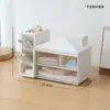 Novo Porta-Canetas, Luxo Leve e de Alta Qualidade, Caixa Organizadora Tipo Gaveta para Mesa de Estudante, Caixa de Armazenamento de Borracha para Papelaria em Formato de Casa Pequena