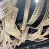 Artesanato Jangada de Bambu Tiras de Bambu Fatias de Bambu Tiras de Bambu Arte em Bambu Arte Floral Decoração de Teto de Casamento Instalação de Arte Design Fixo,