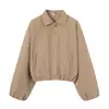 Comercio Exterior Ropa de Mujer 2026 Estilo Europeo y Americano Moda Holgada Cremallera Cuello Suave Chaqueta Piloto Prendas de Abrigo Mujer K22683