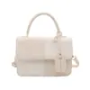 2026 Nova Bolsa Transversal Feminina Versátil de Outono Bolsa Quadrada Pequena de Mão de Alta Qualidade Bolsa Color Block Retrô da Moda