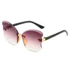 Gafas de sol sin montura de alta gama, transparentes, con forma de mariposa, estilo coreano, de moda, para protección solar y conducción, a la moda