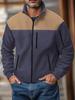 Chaqueta informal con cremallera en el brazo y cuello alto para hombre, de polar, de Amazon, para primavera y otoño, disponible en el mercado transfronterizo.
